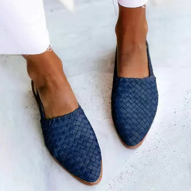 Heidi-Mode Geflochtene Spitze Flache Schuhe