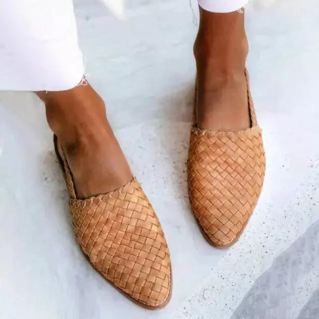 Heidi-Mode Geflochtene Spitze Flache Schuhe
