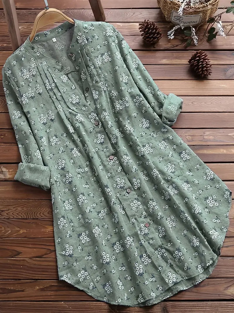 Heidi-Mode-Bluse | Bluse mit Blumendruck für den Sommer